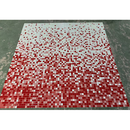 Mélange rouge carrelage de mosaïque de verre gradient blanc